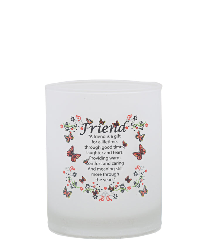 Kitchen Life Whiskey Glass With Friend Quote - Transparent