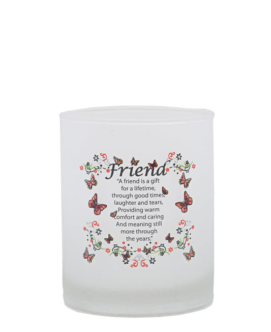 Kitchen Life Whiskey Glass With Friend Quote - Transparent