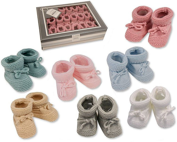 Knitted Tie-Up Baby Booties (0-3 Months) Bss-116-359
