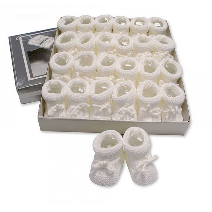 Knitted Tie-Up Baby Booties (0-3 Months) Bss-116-359