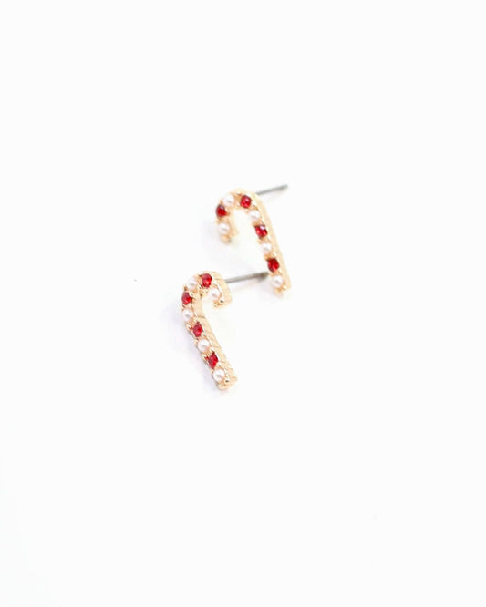 Kris Kringle Candy Cane Earring