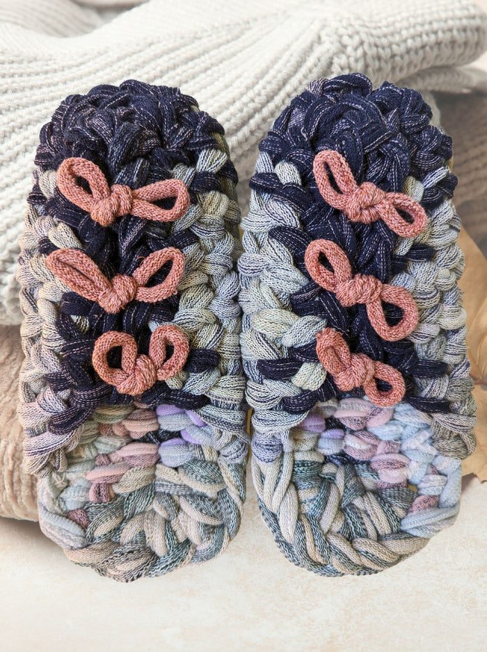 Large | Knit up-cycle slippers 2023-L17 [Large] - Heiwa Slipper