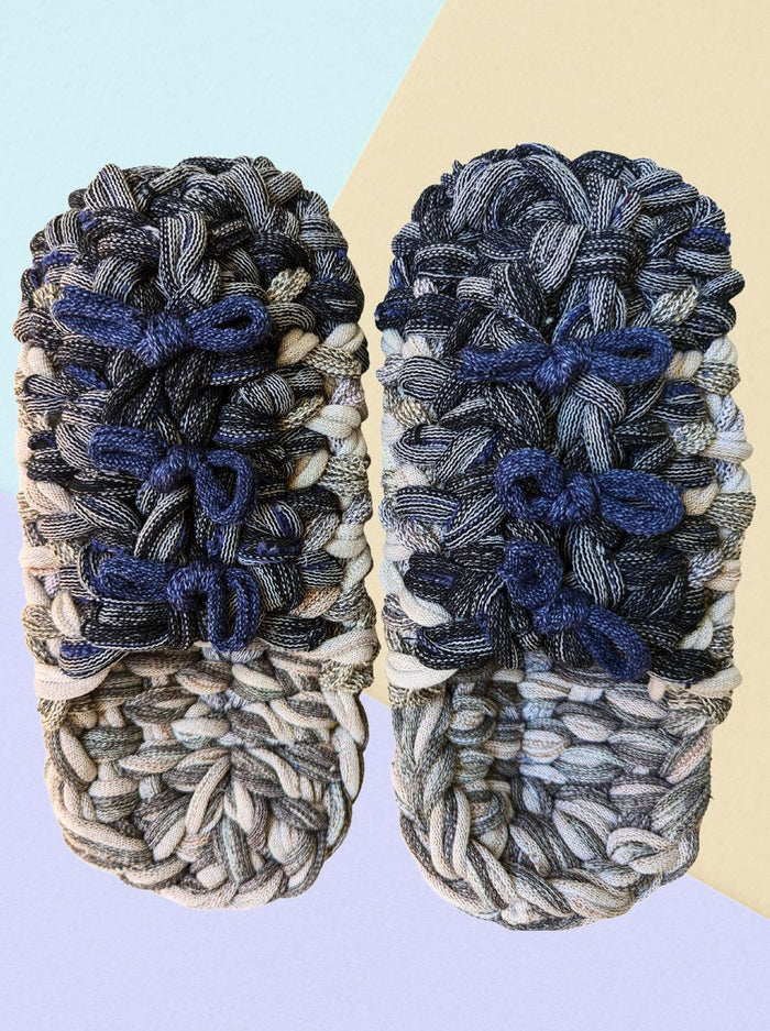Large | Knit up-cycle slippers 2023-L31 [Large] - Heiwa Slipper