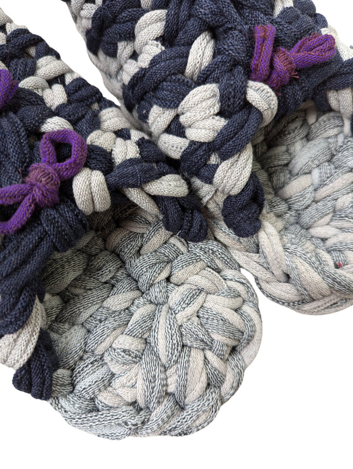Large | Knit up-cycle slippers 2024-L125 [Large]