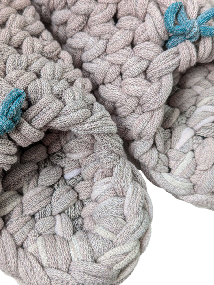 Large | Knit up-cycle slippers 2024-L129 [Large]