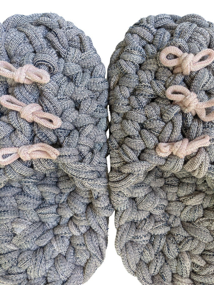 Large | Knit upcycle slippers 2021-L31 [Large] - Heiwa Slipper