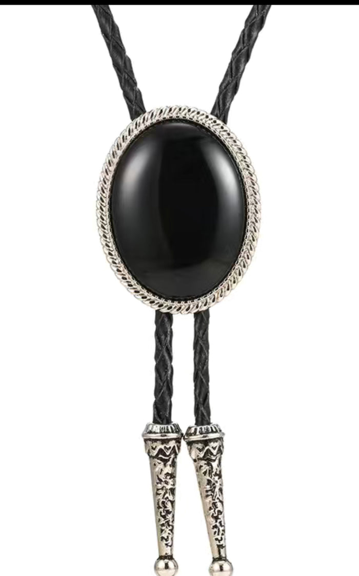 Large Oval Stone Bolo Tie
