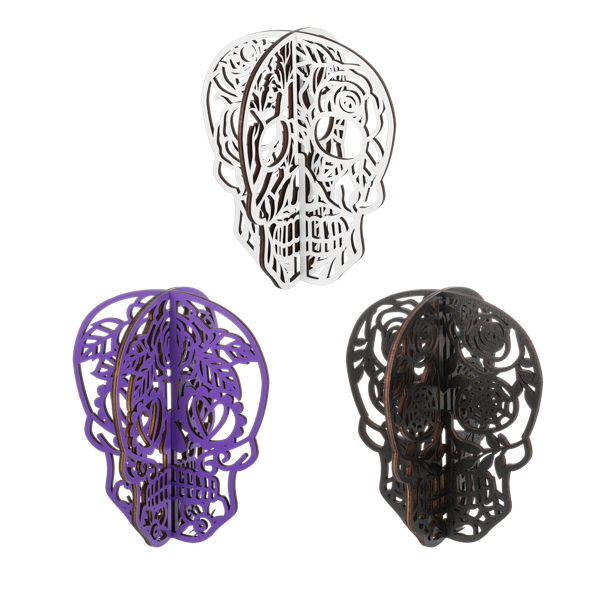Laser Cut Skull 8"h (3 colors)