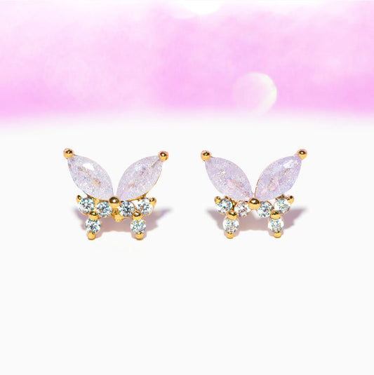 Lavender Remember Me Butterfly Studs