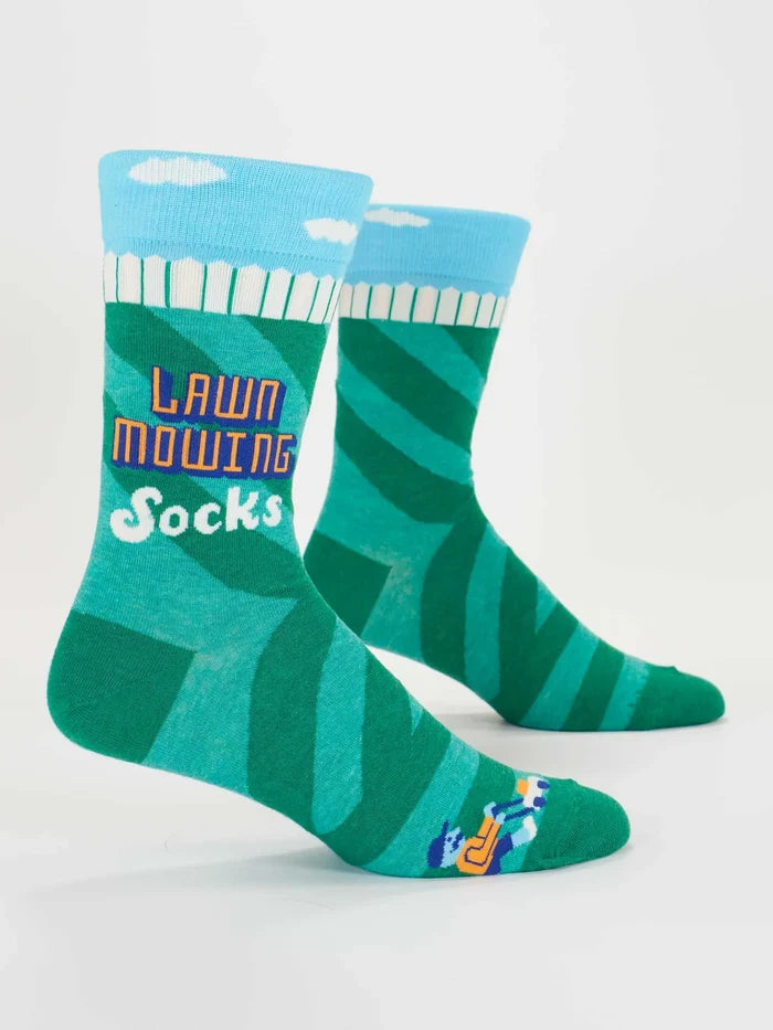 Lawn Mowing Men's Green Crew Socks