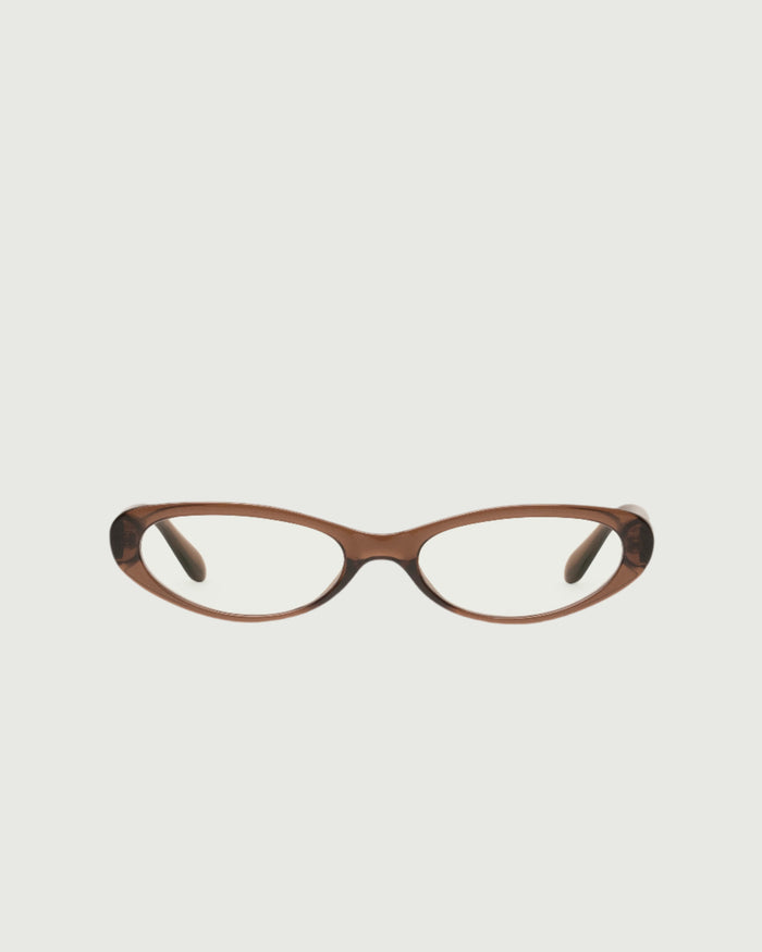 Walnut::Leia Eyeglasses cateye Brown recycled polyester front