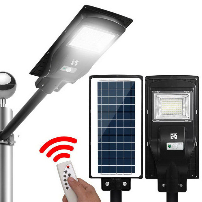 Leier 80 LED Solar Street Light 90W Flood Motion Sensor Remote Outdoor Wall Lamp -Home Living Store - -