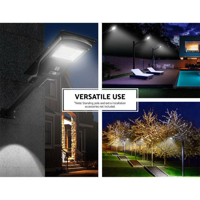 Leier 80 LED Solar Street Light 90W Flood Motion Sensor Remote Outdoor Wall Lamp -Home Living Store - -