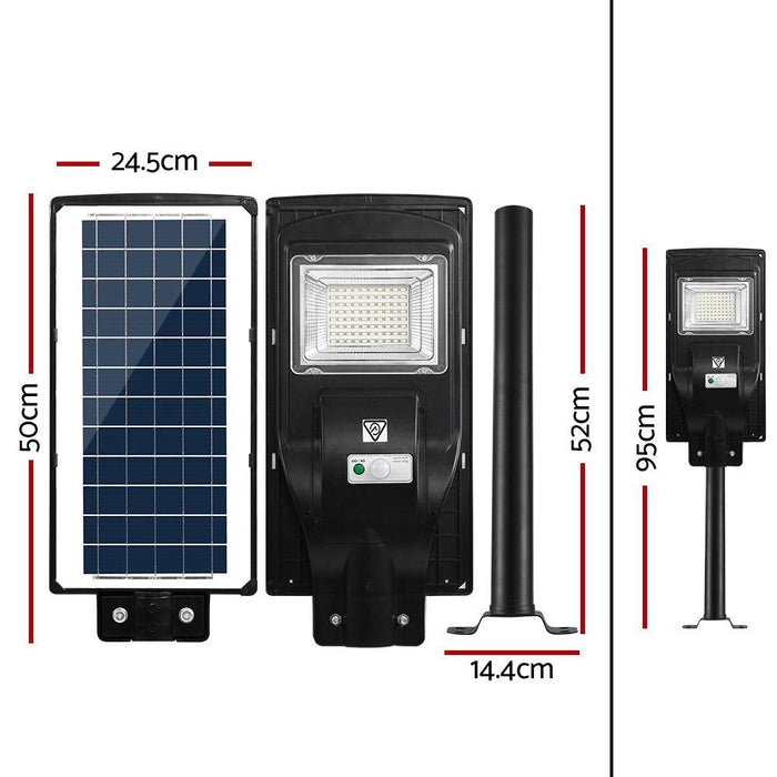 Leier 80 LED Solar Street Light 90W Flood Motion Sensor Remote Outdoor Wall Lamp -Home Living Store - -