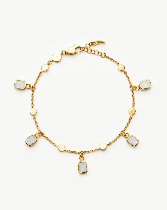 Lena Charm Bracelet | 18ct Gold Plated/Rainbow Moonstone Bracelets Missoma