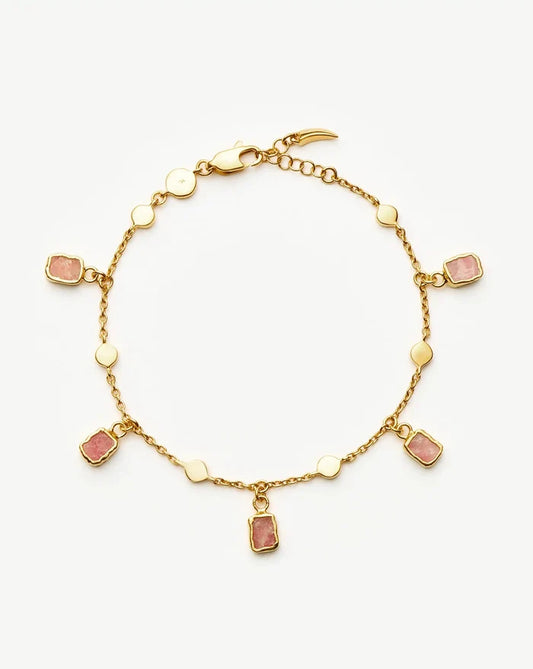 Lena Charm Bracelet | 18ct Gold Plated/Rhodochrosite Bracelets Missoma