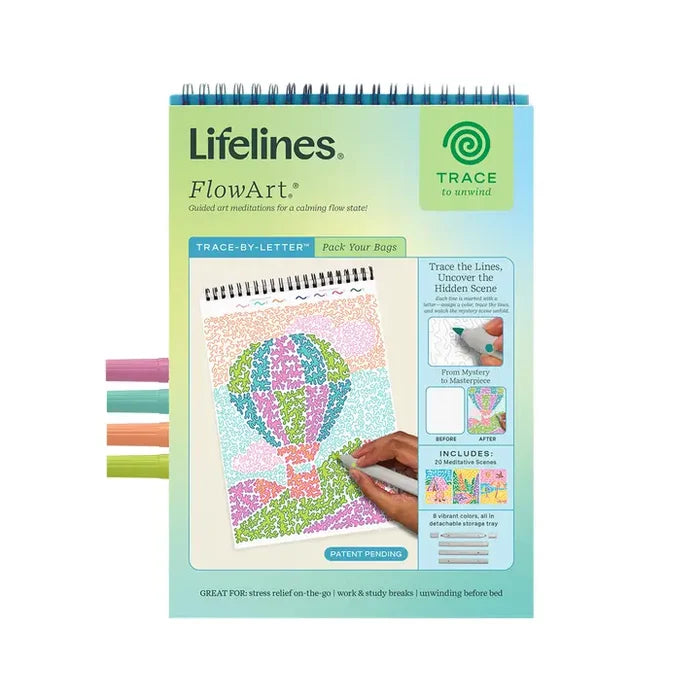 Lifelines FlowArt Trace-By-Letter Pad - Pack Your Bags