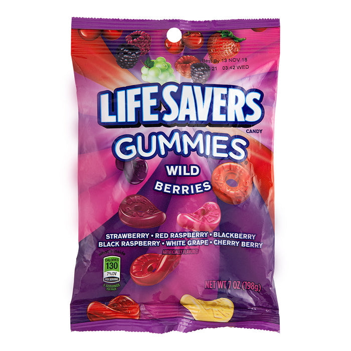 Lifesavers Gummies Wild Berry 7oz Peg Bags - 12xt
