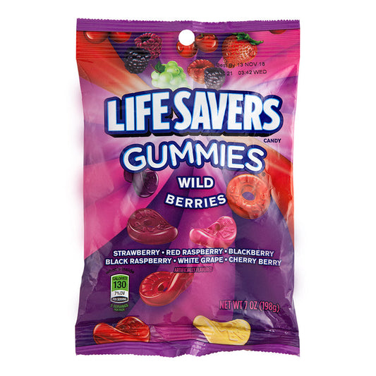 Lifesavers Gummies Wild Berry 7oz Peg Bags - 12xt