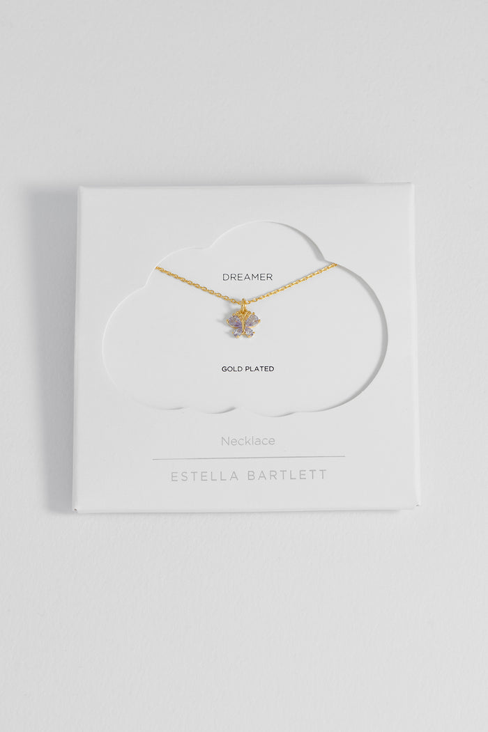 Lilac CZ Butterfly Necklace