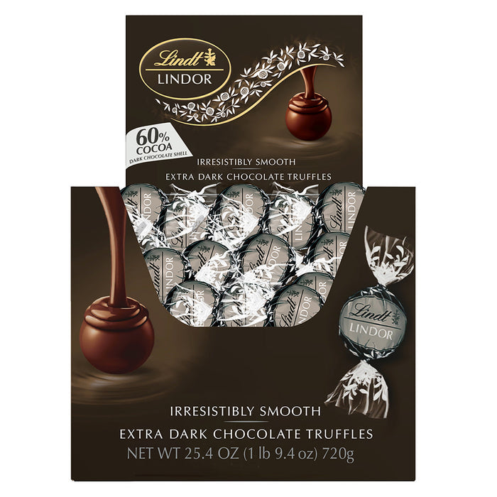 Lindt 60% Extra Dark Lindor Truffle Candy - 60 Count