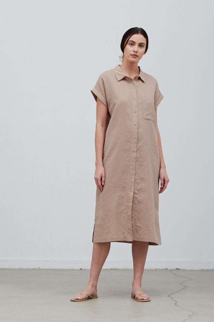 Linen Shirt Dress Relaxed Fit