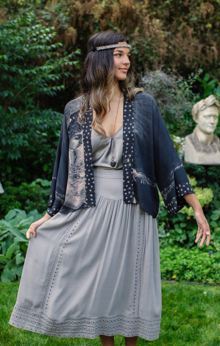 Love Conquers All Cropped Kimono Jacket