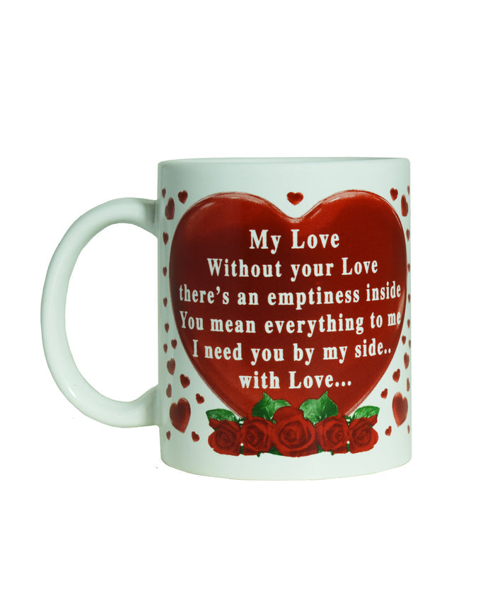 Love Designs Valentines 440ml Mug - White & Red