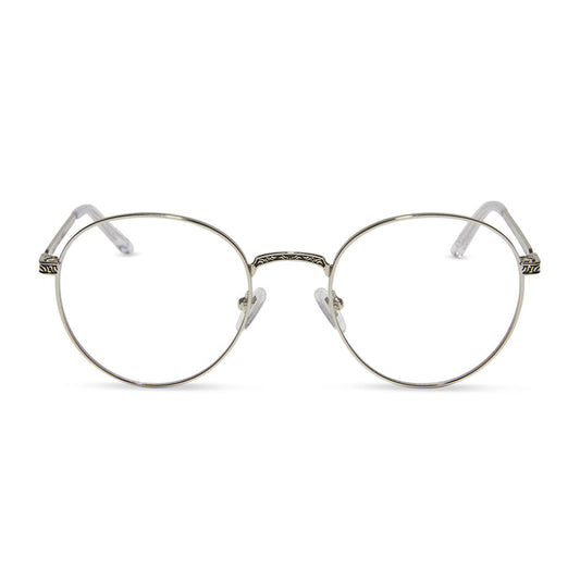 star wars x diff eyewear mace windu™️ prescription glasses with space oxidized steel metal frame front view