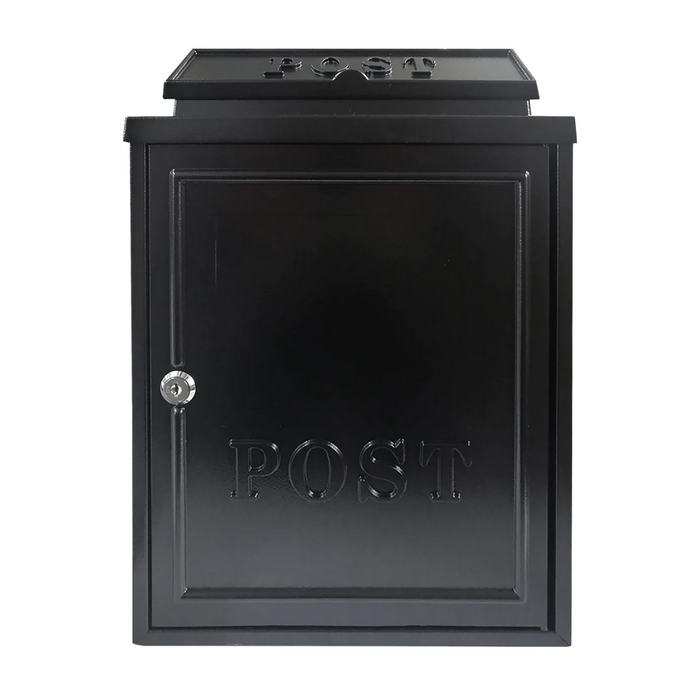 Manor Black Cast Aluminium Postbox
