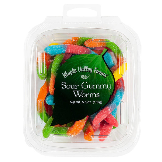 Maple Valley Farms Sour Gummy Worms Candy - 6 Count