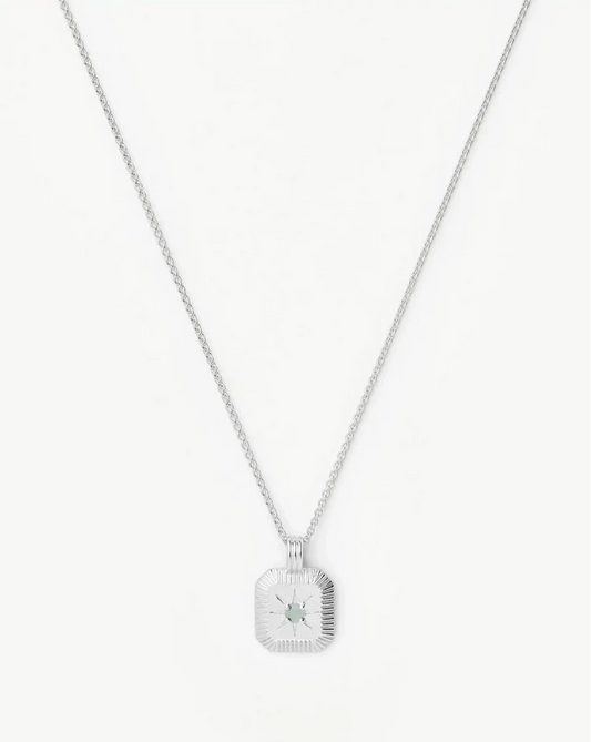 March Birthstone Pendant Necklace | Dyed Aqua Chalcedony/March Necklaces Missoma