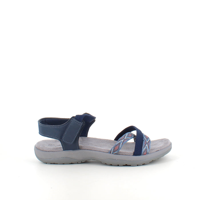 Marinblå sandal med resårremmar och kardborre