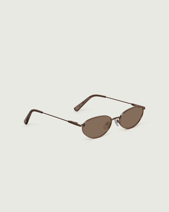 Portobello Adaptive::Marshall Anti-Radiation Glasses Oval Brown metal front diagonal