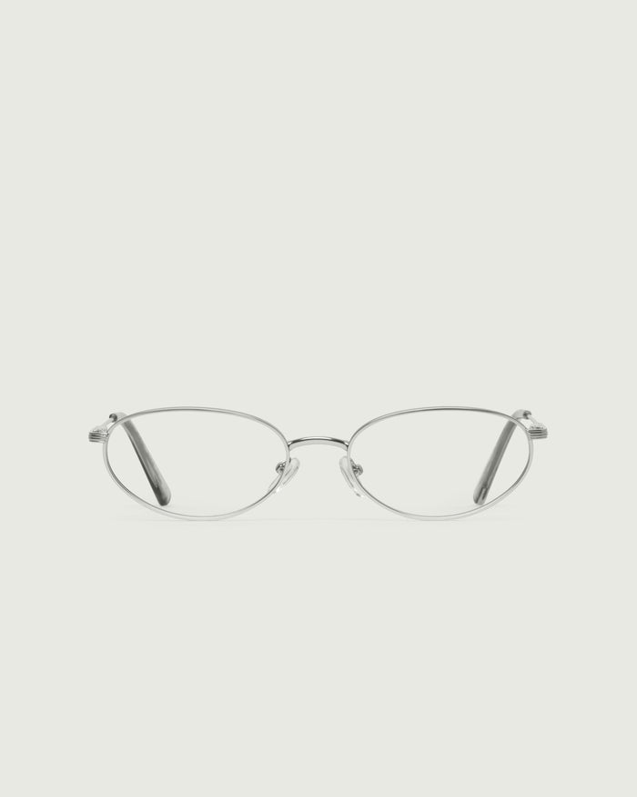 Silver::Marshall Eyeglasses oval Gray metal front