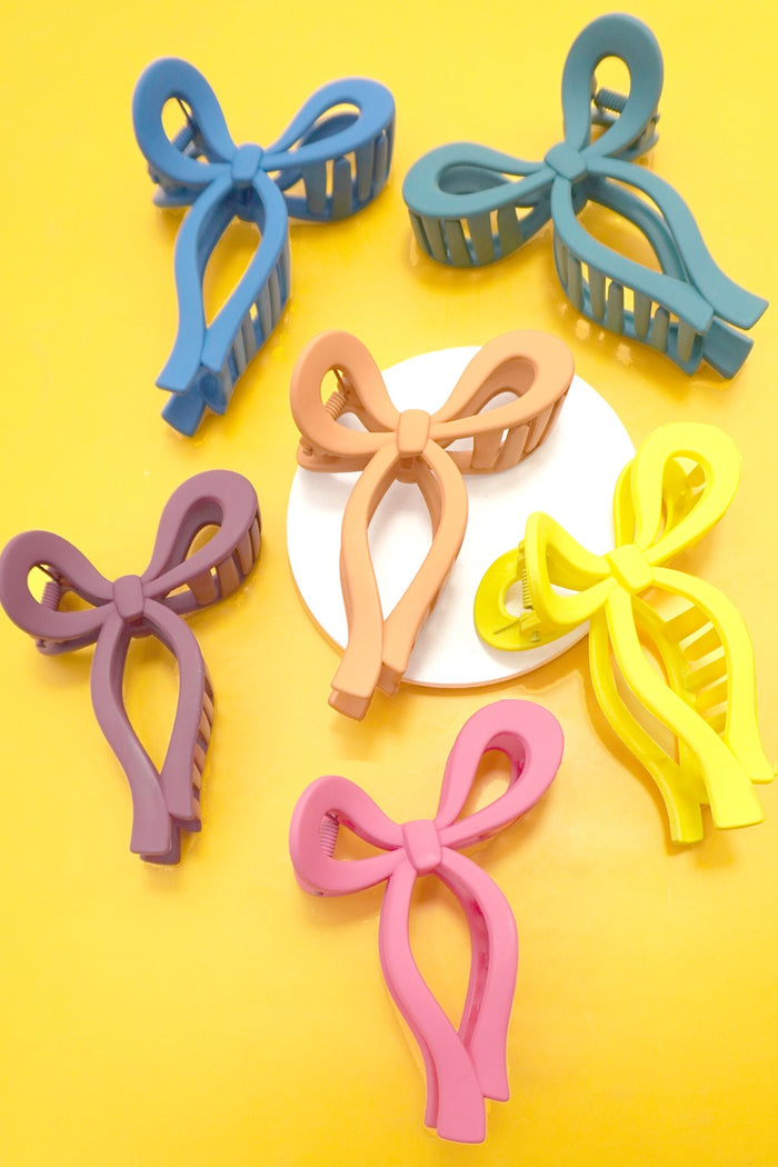Matte Bow Hair Claw Clips