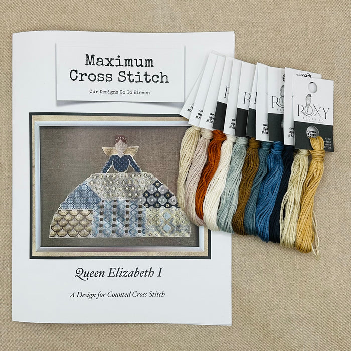 Maximum Cross Stitch - Queen Elizabeth I - Booklet Chart and/or Roxy Floss