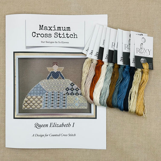 Maximum Cross Stitch - Queen Elizabeth I - Booklet Chart and/or Roxy Floss