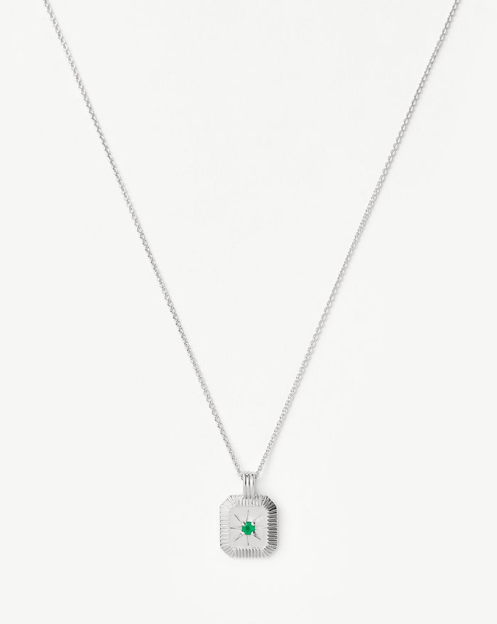 May Birthstone Pendant Necklace | Dyed Green Chalcedony/May Necklaces Missoma