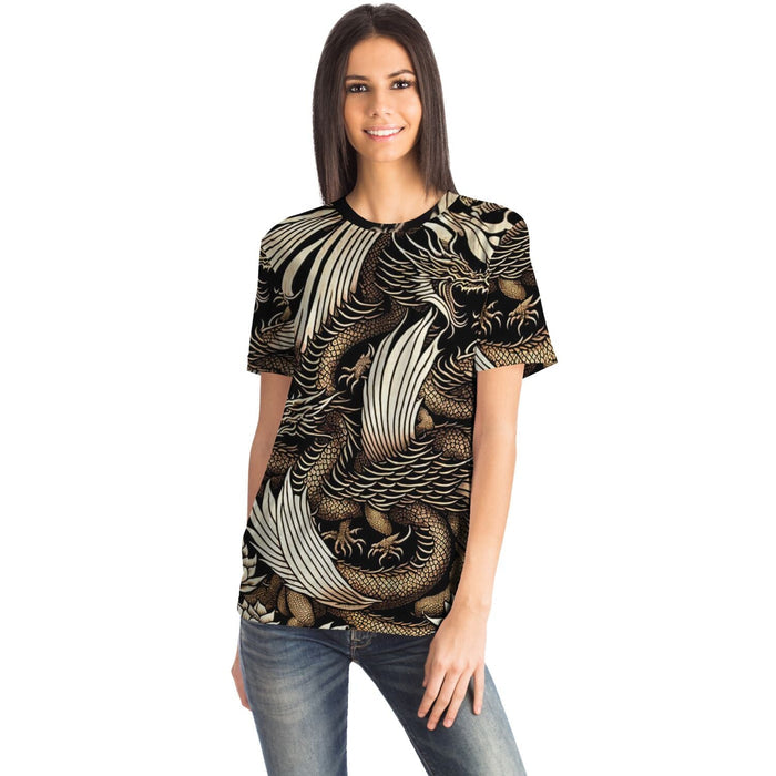 Medieval Basilisk Mythology: Ancient Greek King of Serpents, Snakes | Golden Scaled Dragon, Reptile Graphic Art T-Shirt
