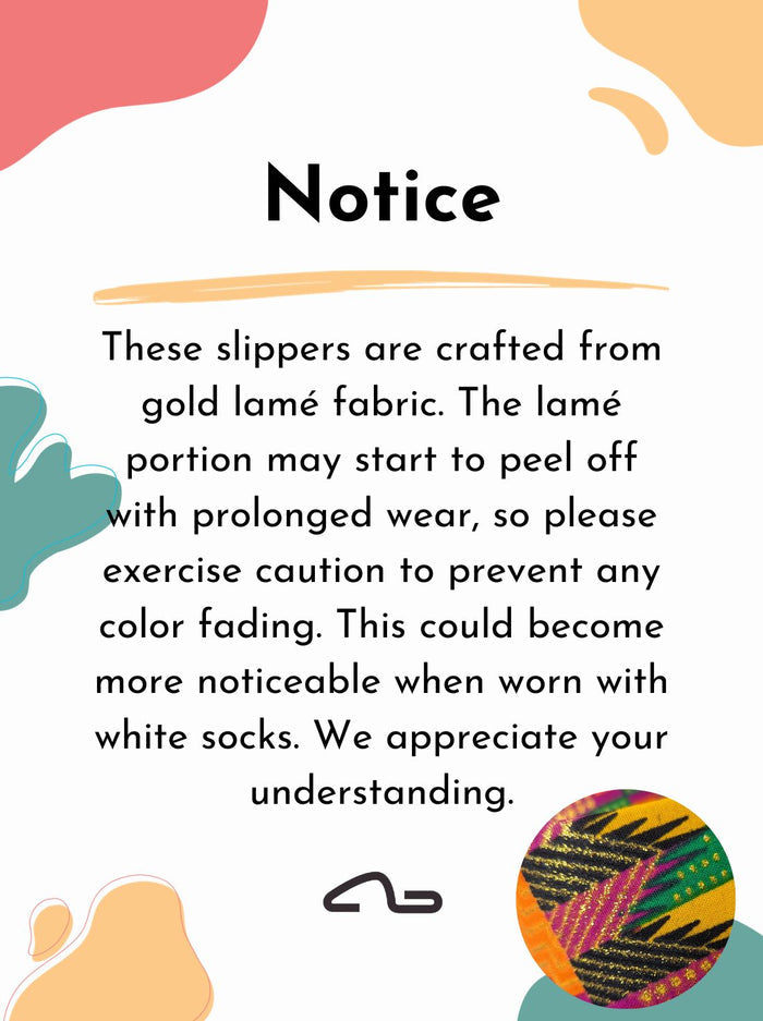 Medium | Print Mix Slippers 2023AW-M04 lamé - Heiwa Slipper