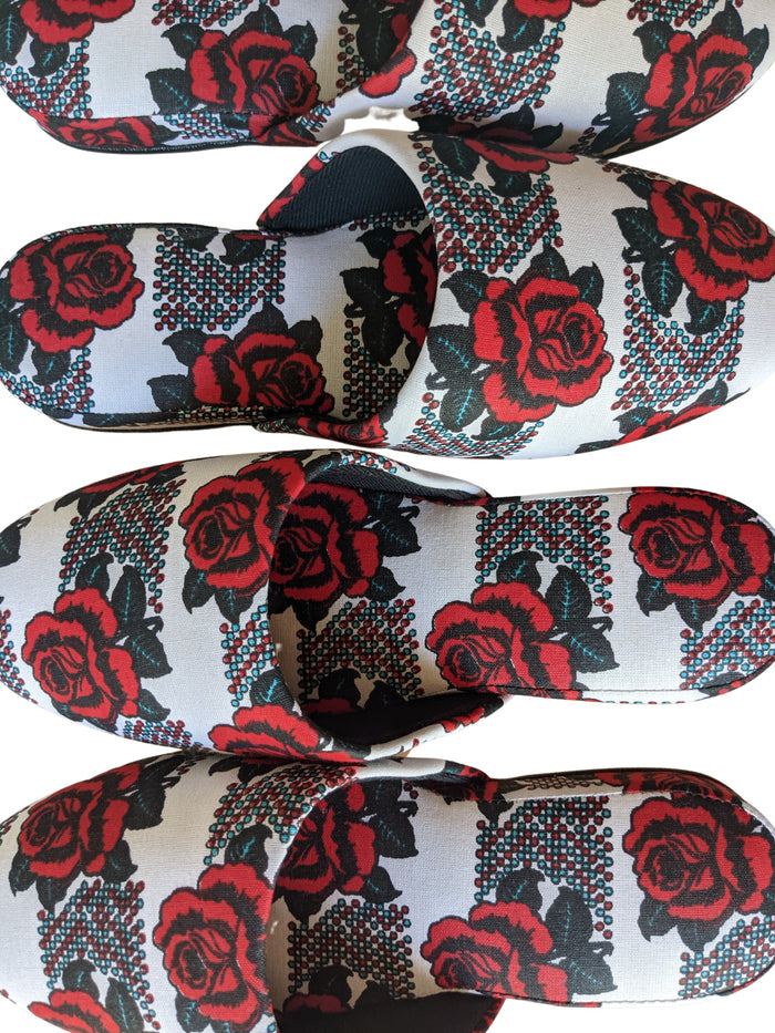 Medium Rose Print Mix Slippers [vinyl sole] 2021AW Rose M07 [Size: Medium] Rose M07 - Heiwa Slipper