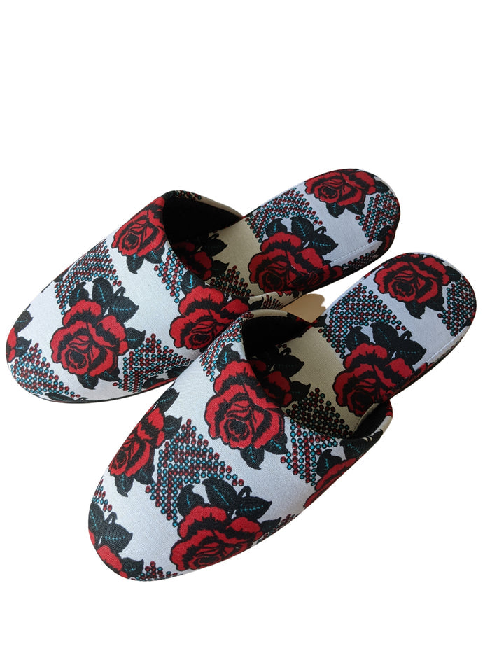Medium Rose Print Mix Slippers [vinyl sole] 2021AW Rose M07 [Size: Medium] Rose M07 - Heiwa Slipper