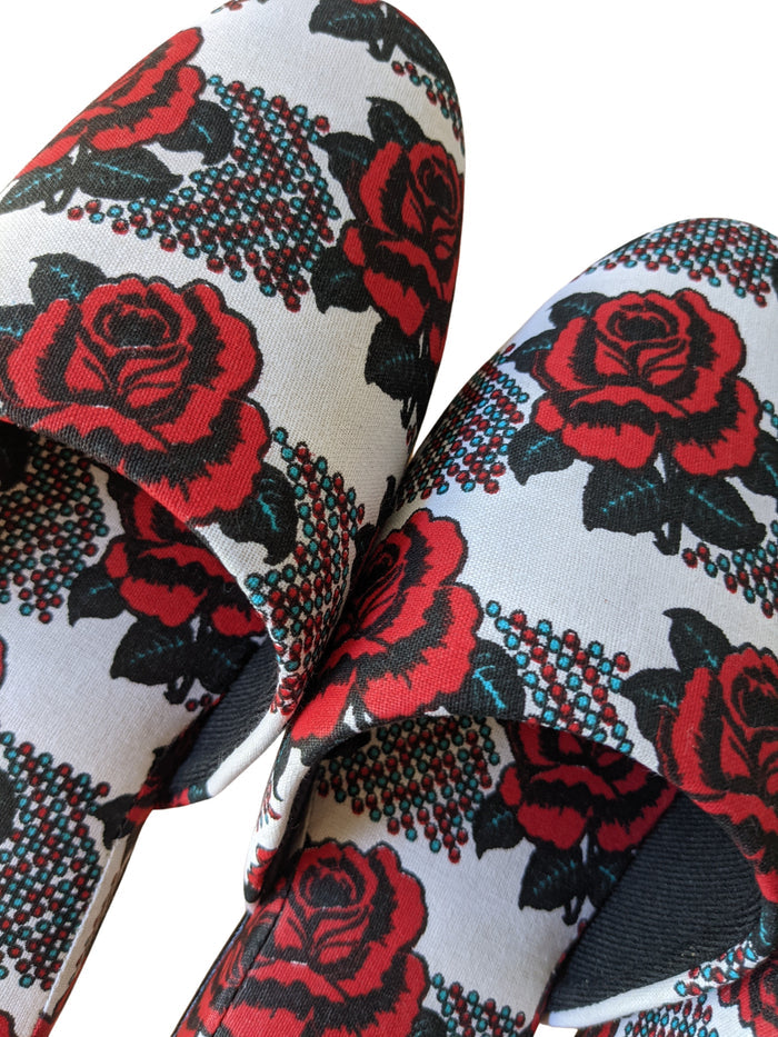 Medium Rose Print Mix Slippers [vinyl sole] 2021AW Rose M07 [Size: Medium] Rose M07 - Heiwa Slipper