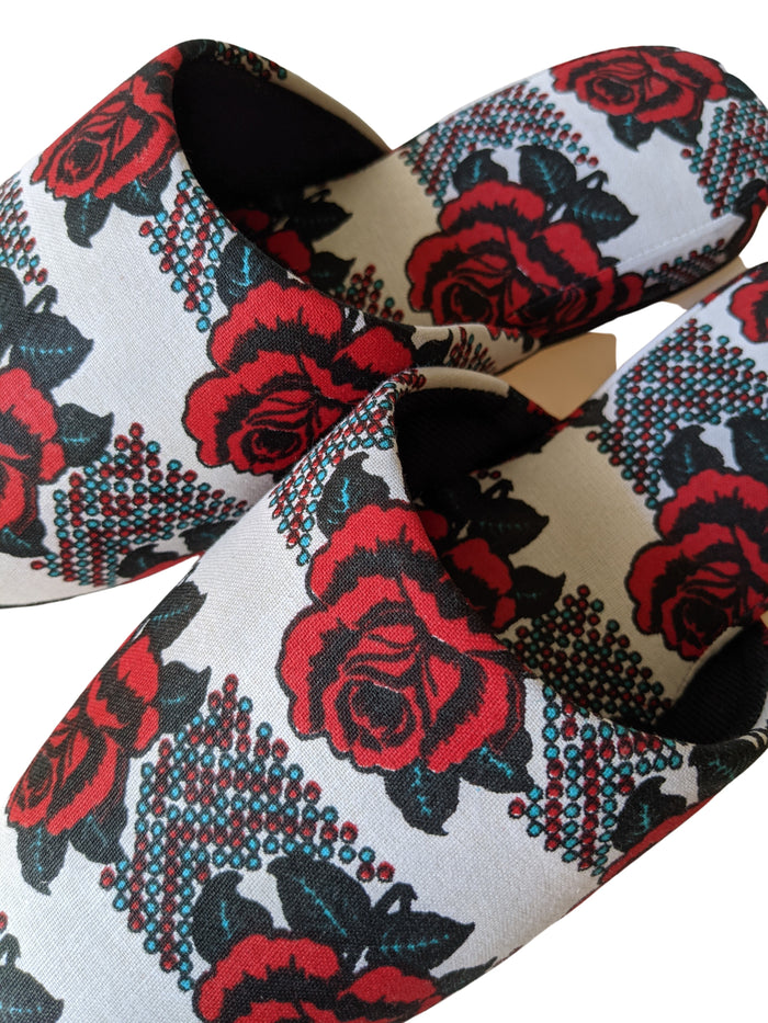 Medium Rose Print Mix Slippers [vinyl sole] 2021AW Rose M07 [Size: Medium] Rose M07 - Heiwa Slipper