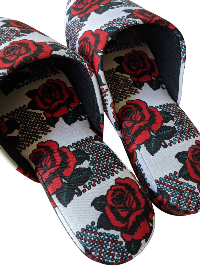 Medium Rose Print Mix Slippers [vinyl sole] 2021AW Rose M07 [Size: Medium] Rose M07 - Heiwa Slipper