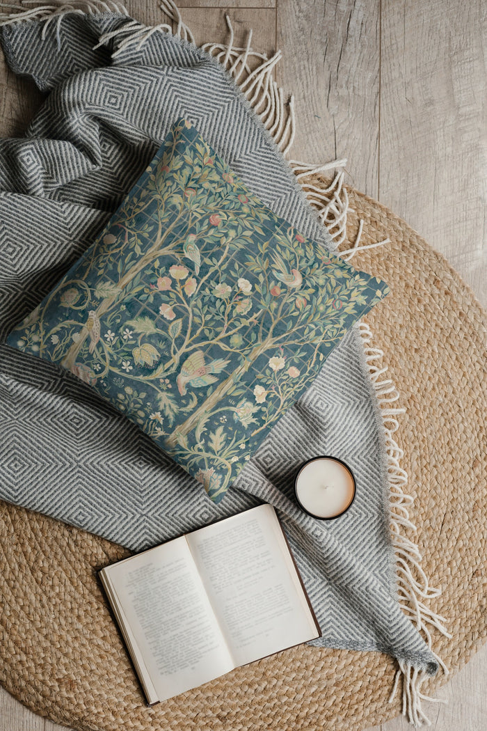 Melsetter Outdoor Pillows William Morris Teal Blue