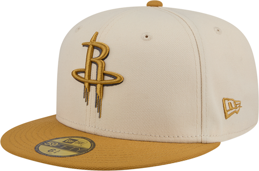 Men's Houston Rockets New Era 59FIFTY Color Pack Fitted Cap (Cream)