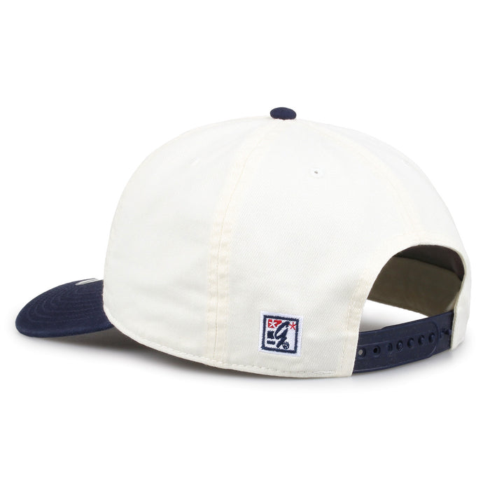 Michigan Original Circle snapback hat showing adjustable snap closure and The Game logo, rear view