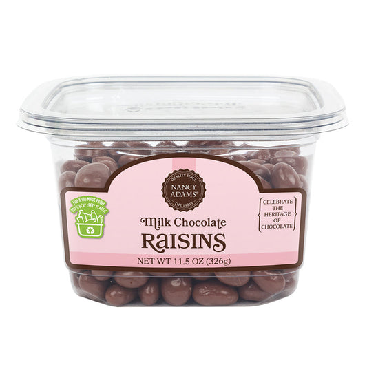 Milk Chocolate Covered Raisins Candy - 12 Count Tubs